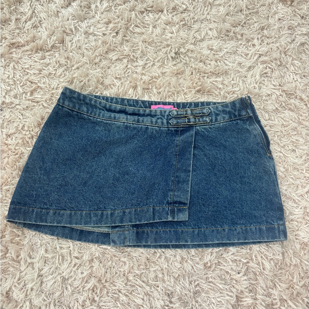 Edikted Blue Denim Skirt